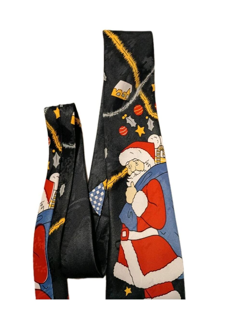 Dimoda Christmas Tie Handmade Mens Novelty Holiday Santa Clause Presents VTG